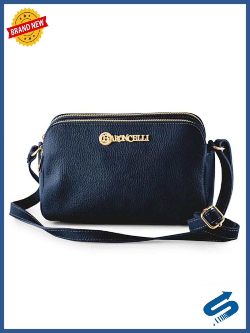 Genuine Italian Leather Handmade Crossbody Bag with Adjustable Strap